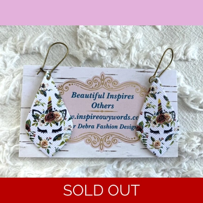 Unicorn mini light Weight faux leather dangle earrings